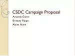 CSDC Campaign Proposal - slide 1