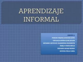aprendizaje informal