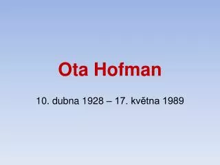 ota hofman