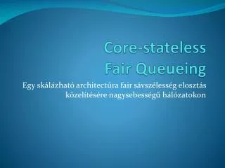 core stateless fair queueing