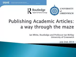 Publishing Academic Articles: a way through the maze