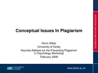 Conceptual Issues In Plagiarism