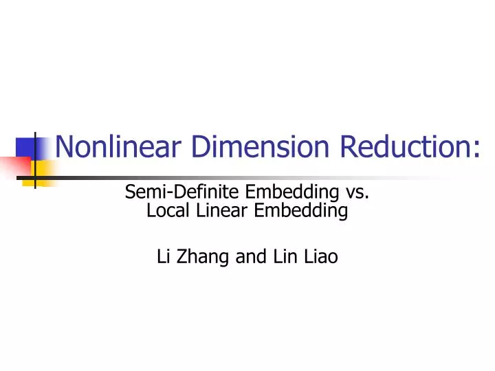 nonlinear dimension reduction