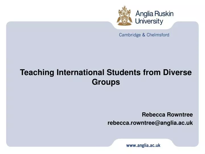 teaching international students from diverse groups