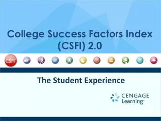 College Success Factors Index (CSFI) 2.0