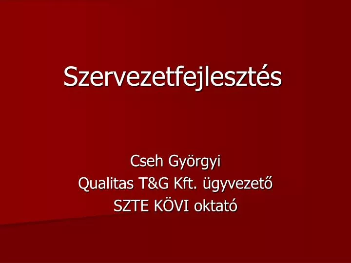 szervezetfejleszt s