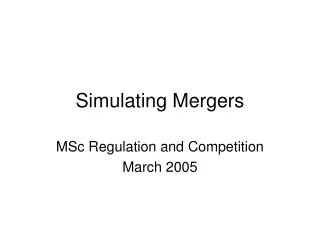 Simulating Mergers