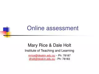 Online assessment