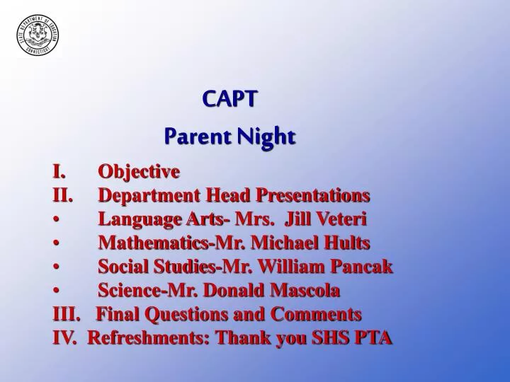 capt parent night