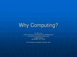why computing