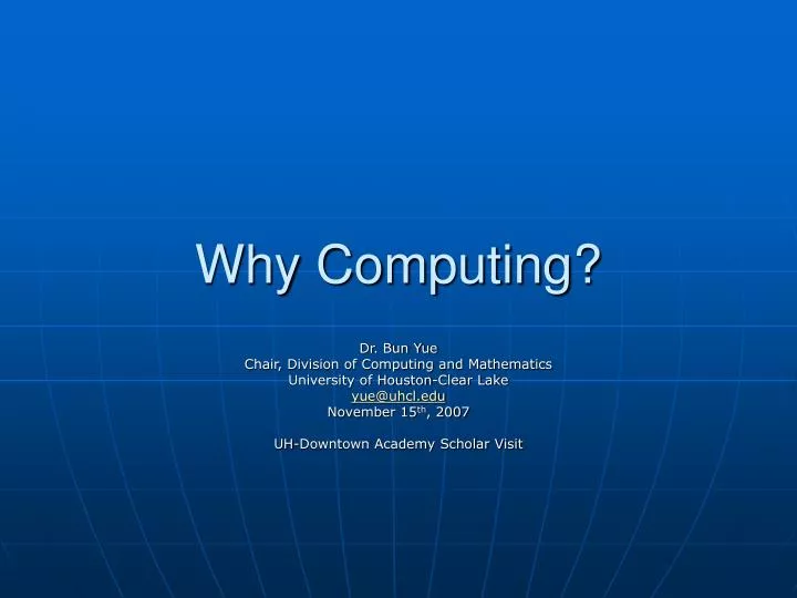 why computing