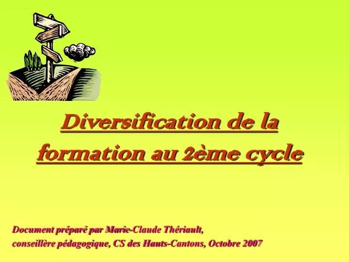 diversification de la formation au 2 me cycle