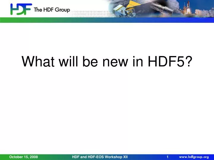 what will be new in hdf5