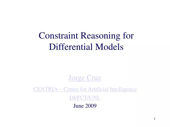 constraint reasoning for differential models