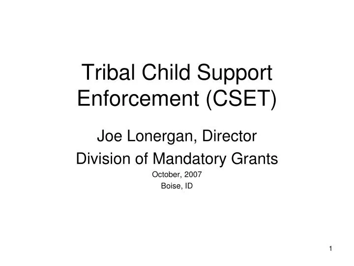 tribal child support enforcement cset