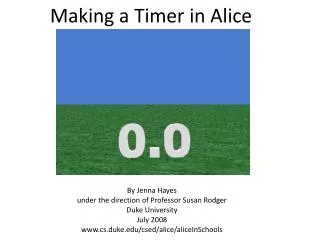Making a Timer in Alice