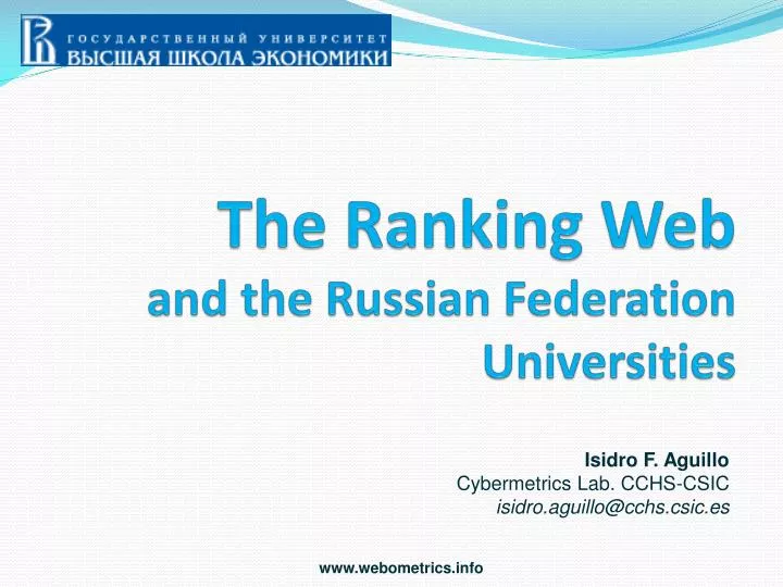 the ranking web and the russian federation universities