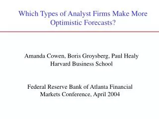 Federal Reserve Bank of Atlanta Financial Markets Conference, April 2004