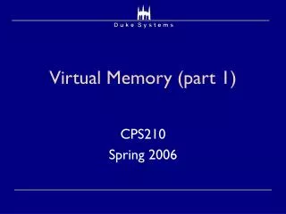 Virtual Memory (part 1)