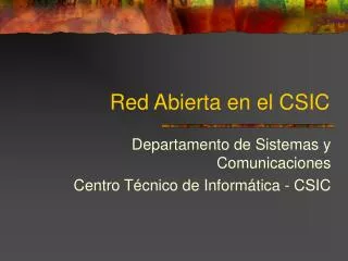 red abierta en el csic