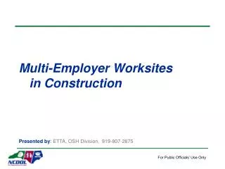 Multi-Employer Worksites in Construction