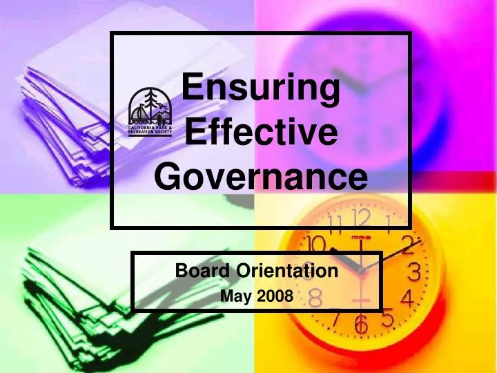 ensuring effective governance