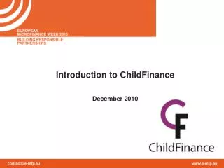 Introduction to ChildFinance December 2010