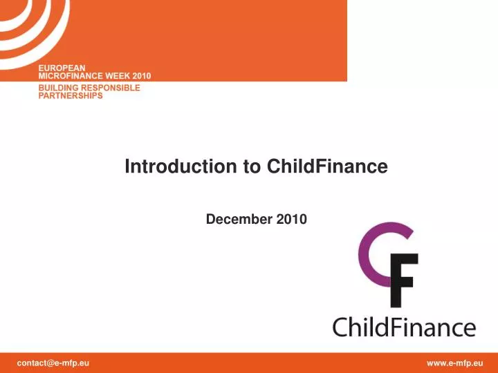 introduction to childfinance december 2010