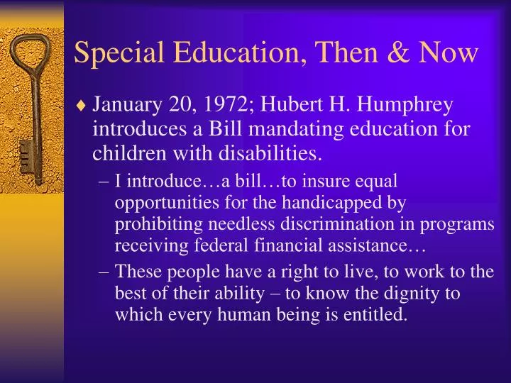 special education then now