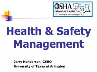 Health &amp; Safety Management