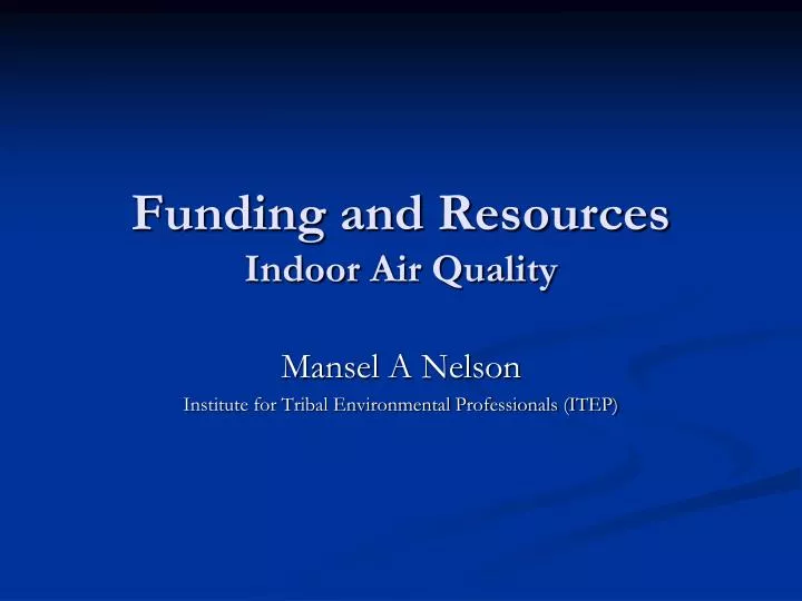 funding and resources indoor air quality