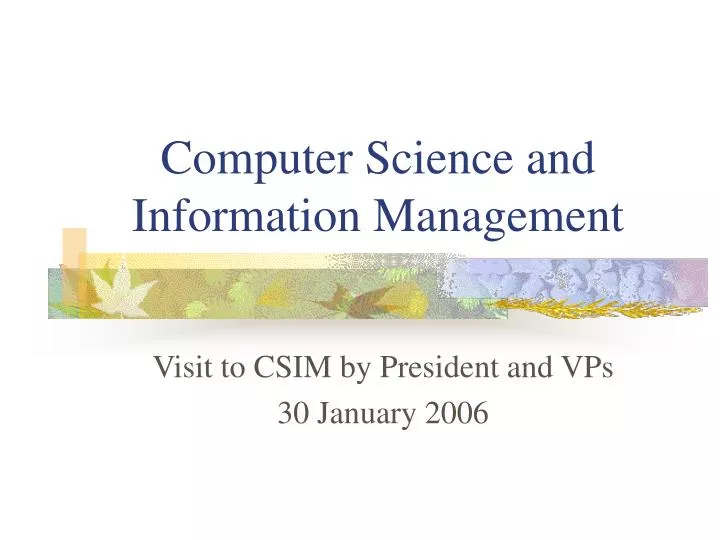 computer science and information management