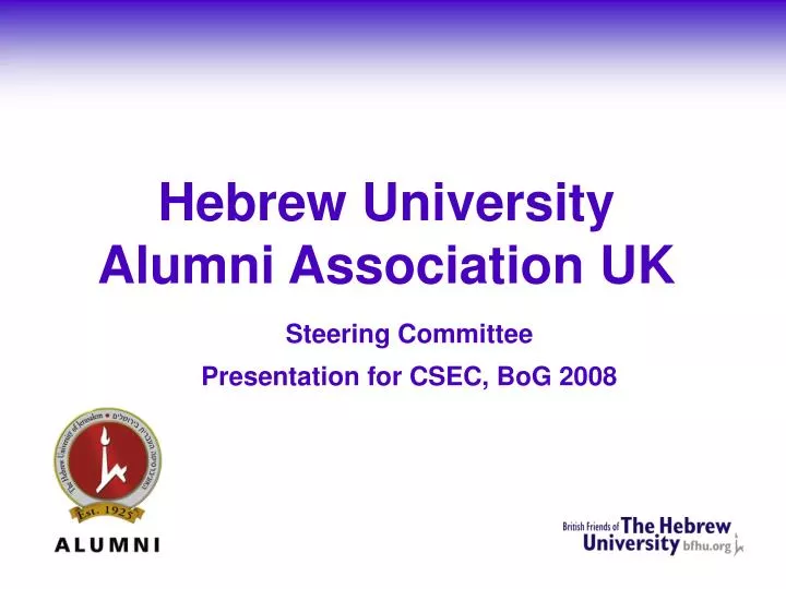 hebrew university alumni association uk