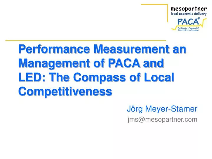 performance measurement an management of paca and led the compass of local competitiveness