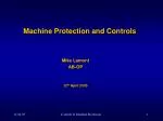 Machine Protection and Controls - slide 1