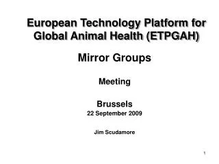 European Technology Platform for Global Animal Health (ETPGAH)