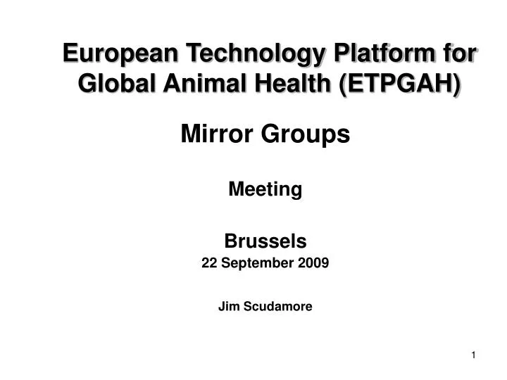 european technology platform for global animal health etpgah
