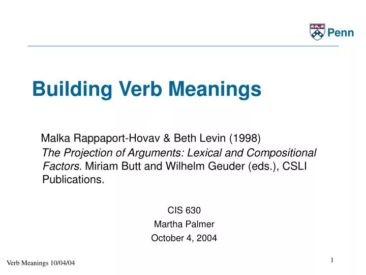 building verb meanings