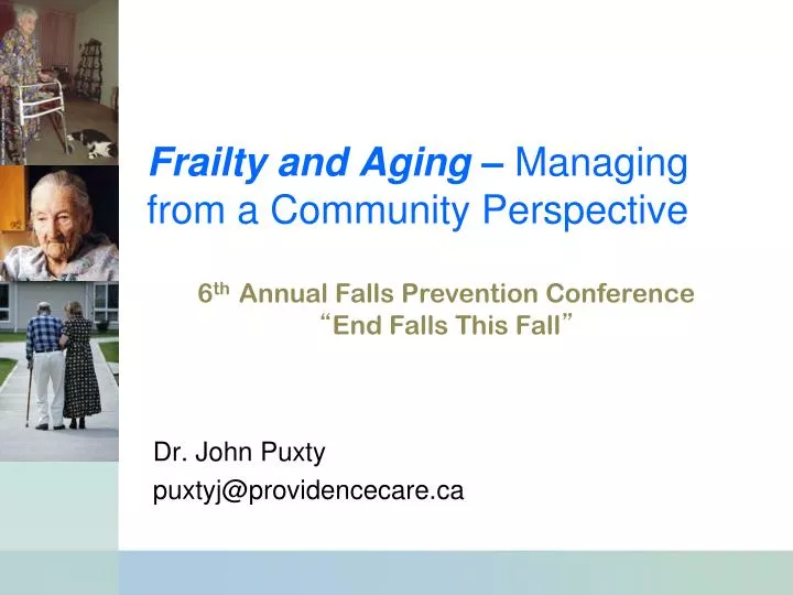 frailty and aging managing from a community perspective