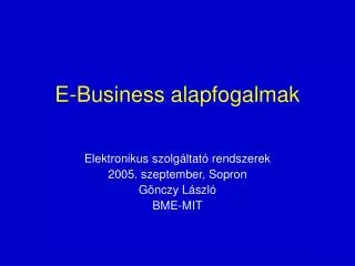 e business alapfogalmak