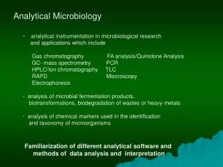 Analytical Microbiology