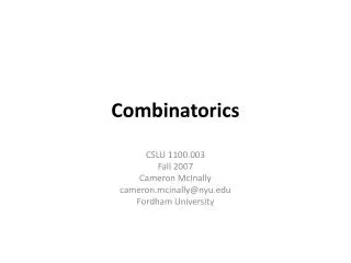 Combinatorics