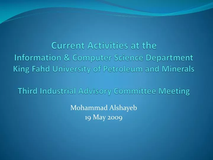 mohammad alshayeb 19 may 2009