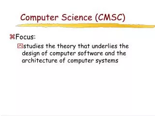 Computer Science (CMSC)