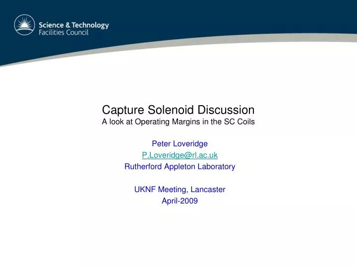 capture solenoid discussion a look at operating margins in the sc coils