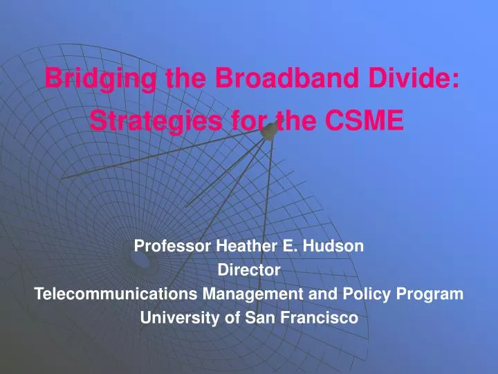 bridging the broadband divide strategies for the csme