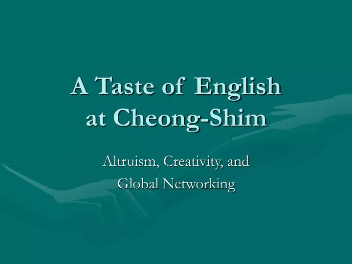 a taste of english at cheong shim