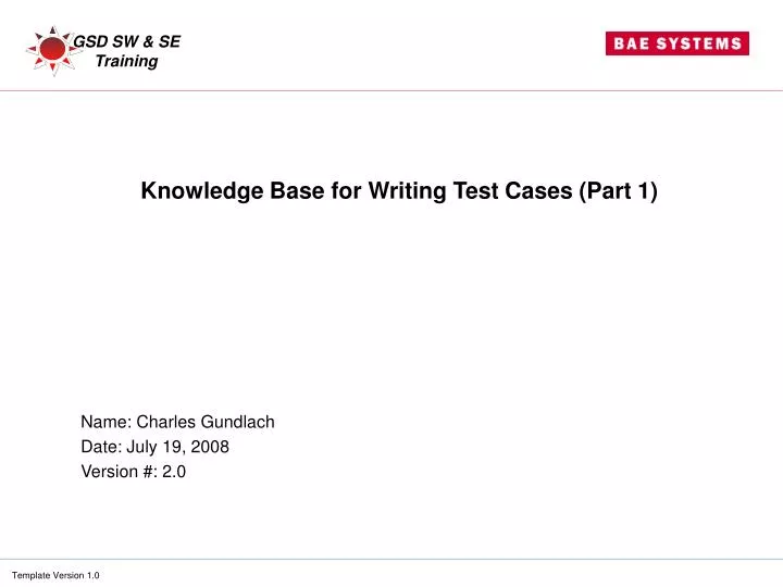 knowledge base for writing test cases part 1