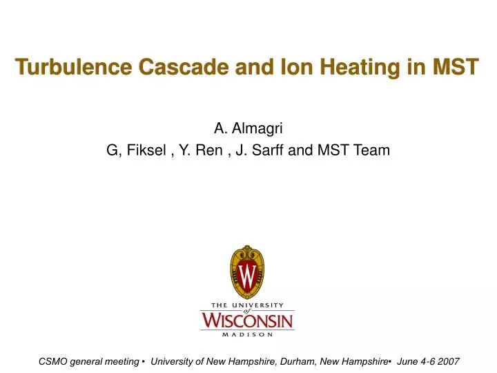 turbulence cascade and ion heating in mst