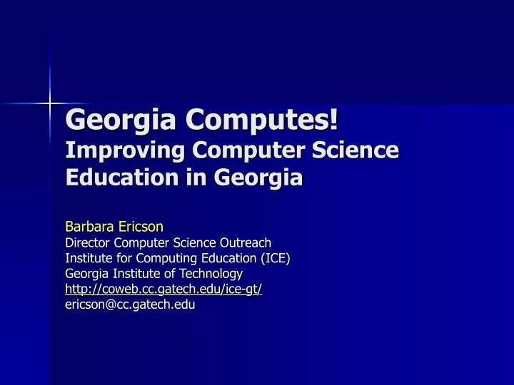 georgia computes improving computer science education in georgia